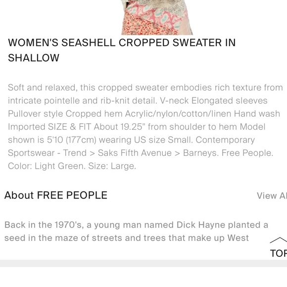 Free People NEW Seashell Crop Boxy Sweater - Picture 16 of 16